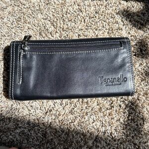 Tignanello Charcoal Leather Clutch